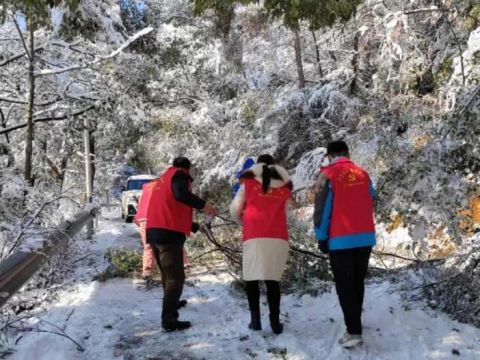 湖南邵东市团山镇：冰雪无情人有情 党员干部保安心