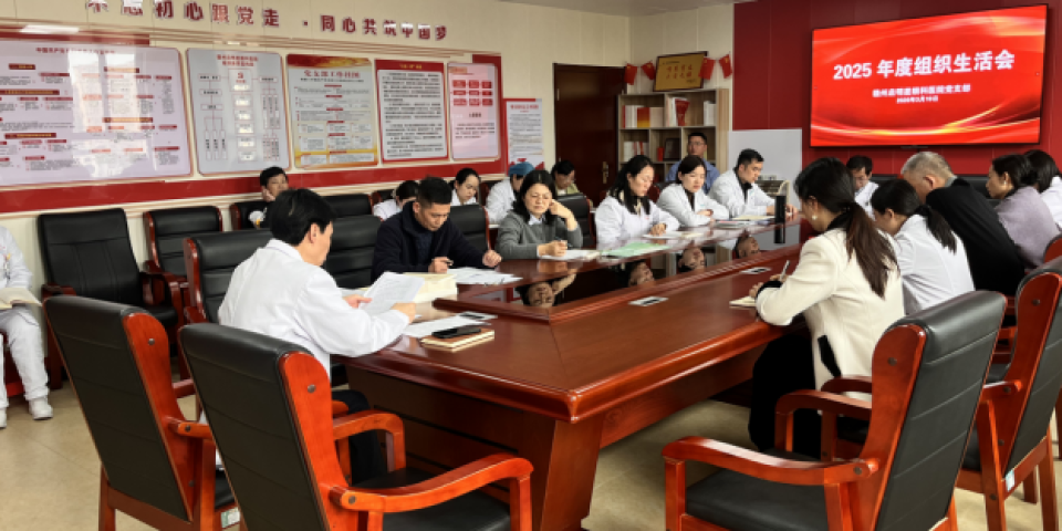 江西赣州启明星眼科医院党支部召开2025年度组织生活会暨民主评议党员大会