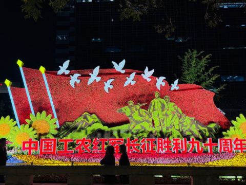 走近北京的国庆花坛